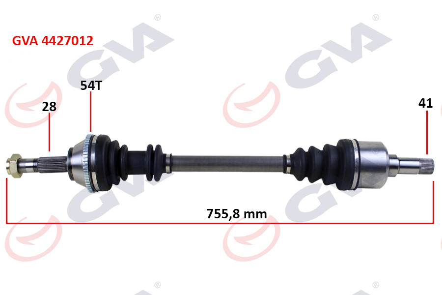 KOMPLE AKS SOL DUCATO-BOXER-JUMPER 2.5TDI 94-02 ABS Lİ 54DİŞ 755MM