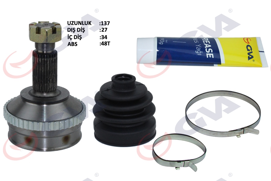 AKS KAFASI DIŞ ÖN SCUDO-EXPERT-JUMPY 1.9D 96-06 ABS Lİ 48DİŞ 27X34X59 137MM