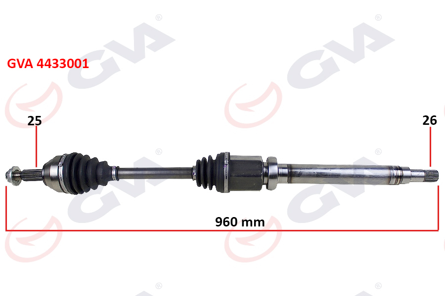 ÖN KOMPLE AKS SAĞ TRANSIT CONNECT 1.8 TDCI 02 14 75-90-110PS 960MM