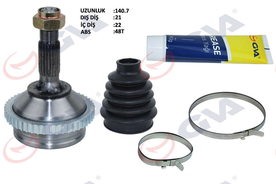 AKS KAFASI DIŞ ÖN PEUGEOT 206 1.6İ 98-06 TU5 ABS Lİ 48 DİŞ 21X22X48 140.5MM