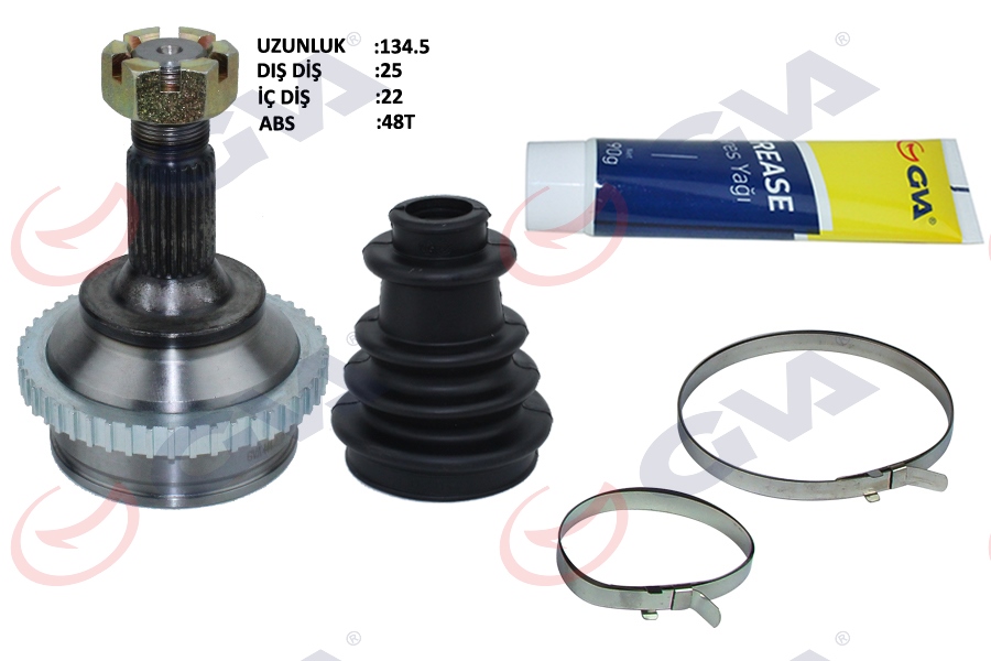 AKS KAFASI DIŞ ÖN PEUGEOT 206 1.6 16V- 206 CC 00- ABS Lİ 48DİŞ 25X22X60 132.5MM