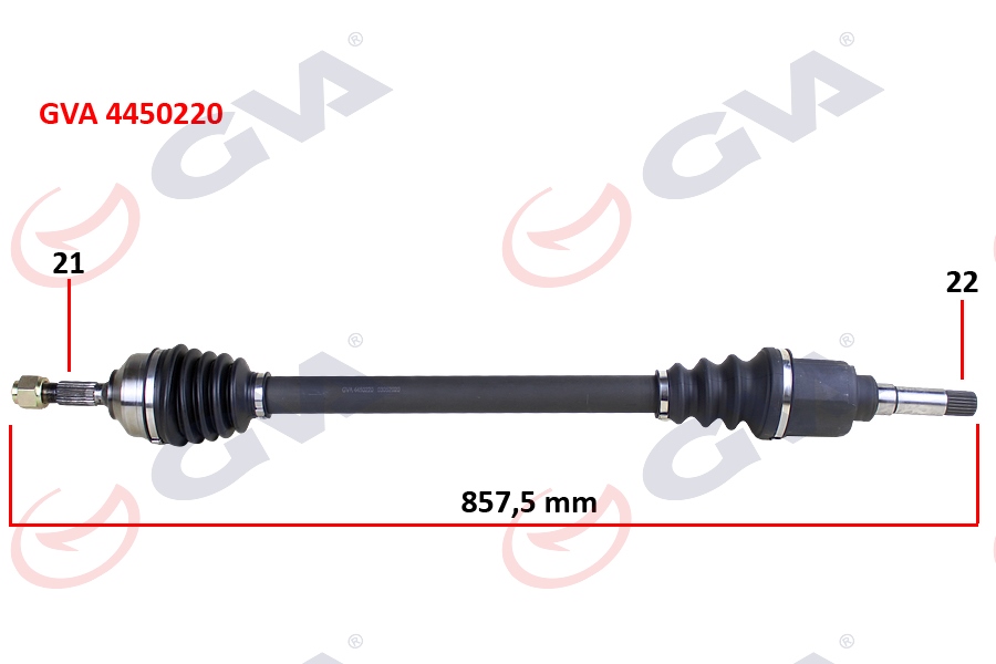 KOMPLE AKS SAĞ C3 1.4 HDI 02 70HP 857MM