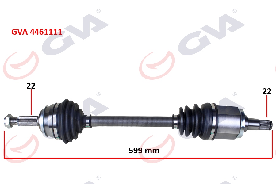 KOMPLE AKS SOL SKODA FAVORIT 1.3 89-94 599.5MM