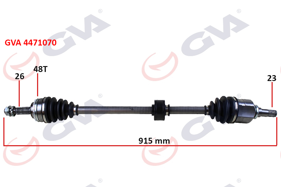 KOMPLE AKS SAĞ COROLLA E12 1.4 VVT-I 02-07 ABS Lİ 48DİŞ 915MM