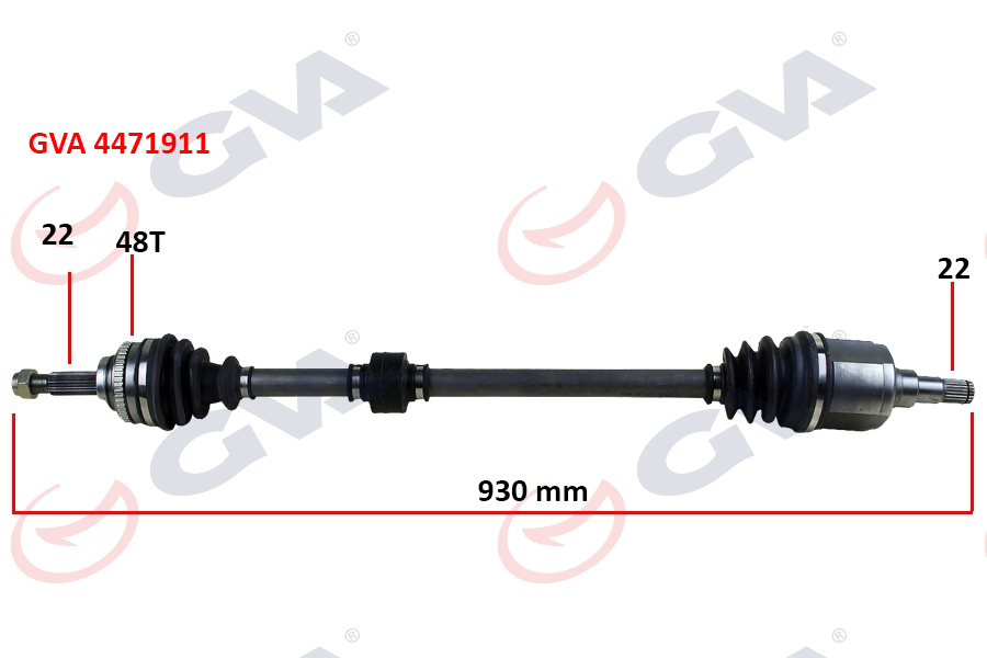 KOMPLE AKS SAĞ KALOS 1.4 16V-AVEO 1.4 16V 03-08 ABS Lİ 48DİŞ 930MM AUTO.