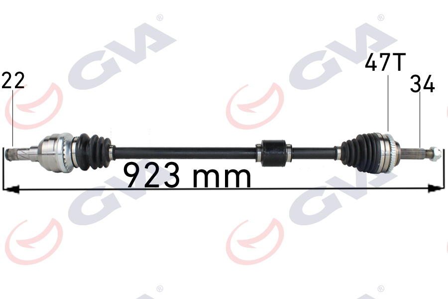 KOMPLE AKS SAĞ KALOS 1.4 16V-AVEO 1.4 16V 03-08 ABS Lİ 47DİŞ 923MM MANUEL.