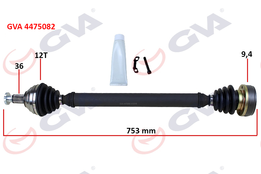 KOMPLE AKS SAĞ POLO-IBIZA-FABIA 1.4 16V 01-12 753MM