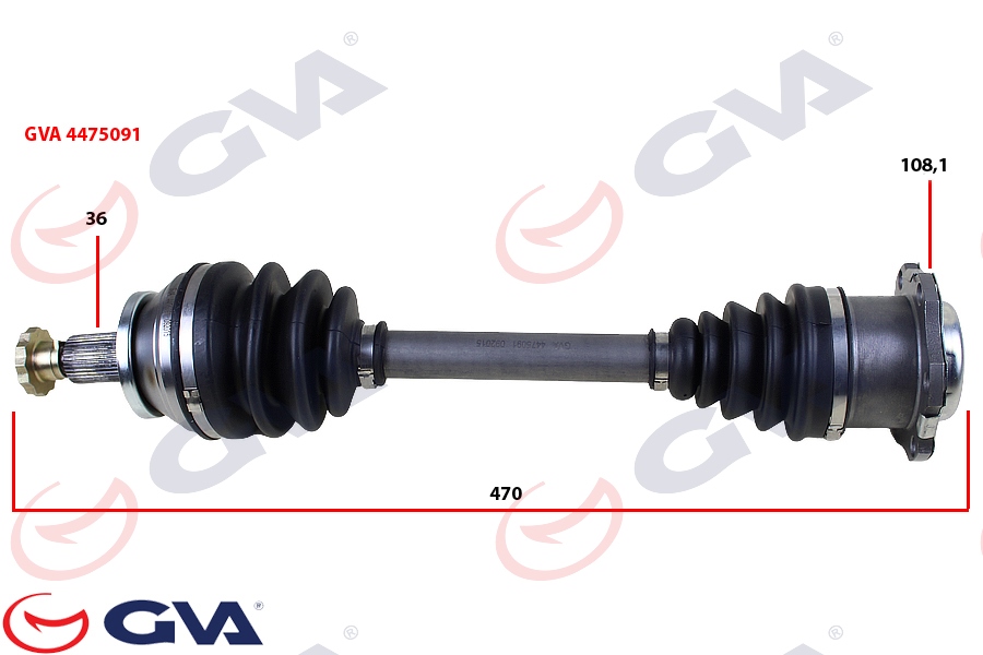 KOMPLE AKS SOL POLO V 9N 1.4 TDI 01-12 470MM MAN.
