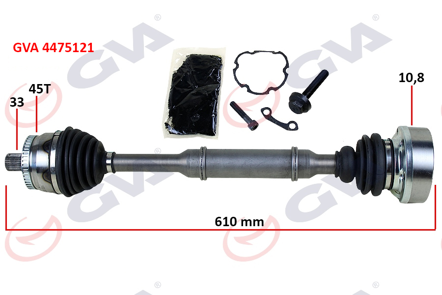 KOMPLE AKS SOL ABS Lİ A4-PASSAT 1.8T 96-01 45 DİŞ 610MM