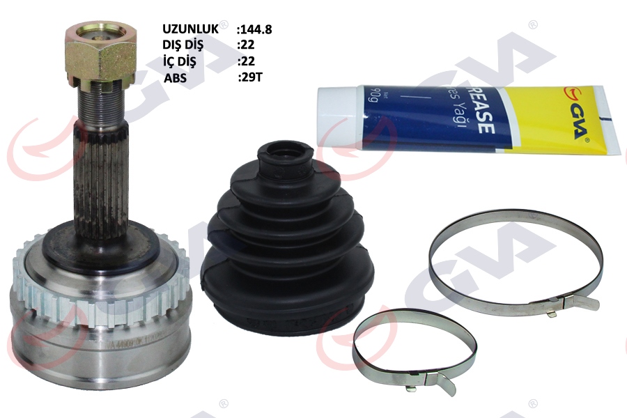 AKS KAFASI DIŞ ÖN MERIVA A 1.6 03-10 ABS Lİ 29DİŞ 22X22X52 156MM