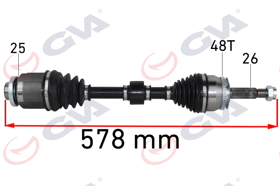 KOMPLE AKS SAĞ GETZ 1.5 CRDİ 03-09 ABS Lİ 48DİŞ 578MM