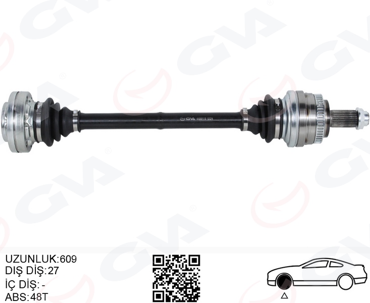 KOMPLE AKS ARKA SAĞ/SOL BMW E36 E46 ABS Lİ 609MM