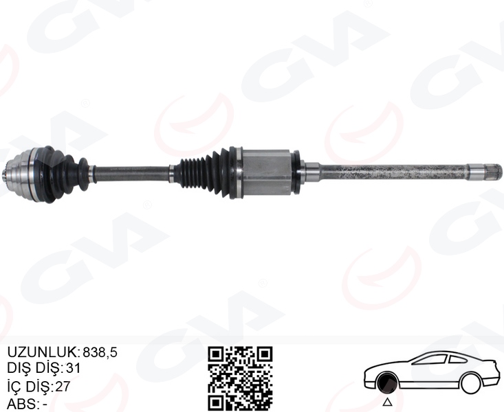 KOMPLE AKS ÖN SAĞ BMW F20 F22 F30 F32 F33 F34 F36 XDRIVE 840MM