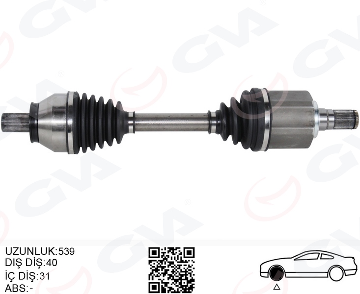 KOMPLE AKS ÖN SOL FREELANDER 2 L359 2.2 TD4 06 14 539MM DİŞ 40 DİFERANSİYEL DİŞ 31