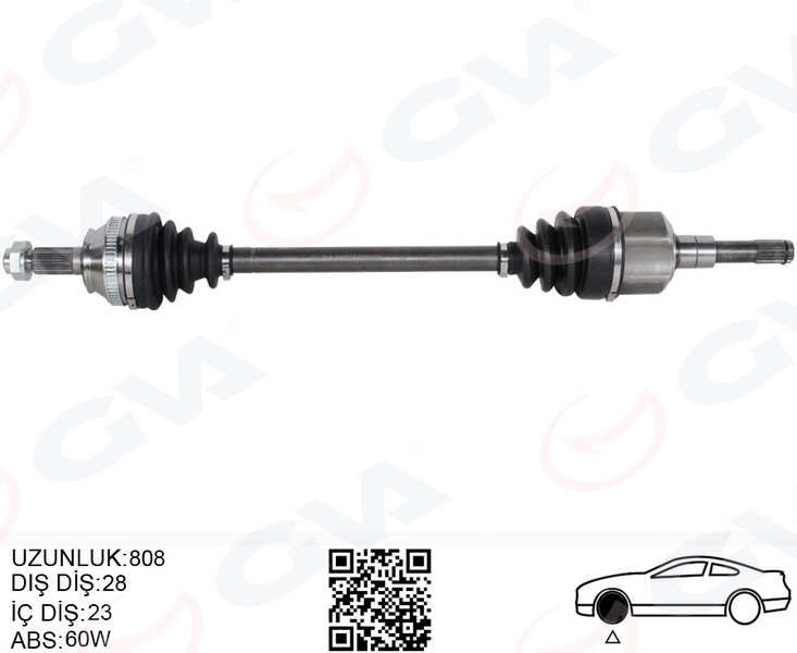 KOMPLE AKS ARKA SAĞ/SOL FREELANDER I L314 98 06 808MM