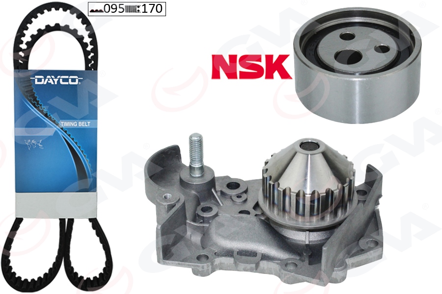 DEVİRDAİMLİ EKSANTRİK GERGİ KİTİ RENAULT CLIO I 90 98 R19 88 95 MEGANE I 96 99 095X170 1.2-1.4-1.6