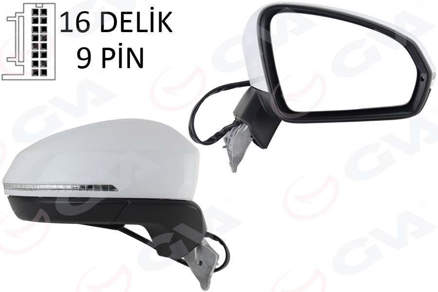 AYNA KOMPLE SAĞ 9 PİN AYDINLATMA KATLANIR TIGUAN 2019