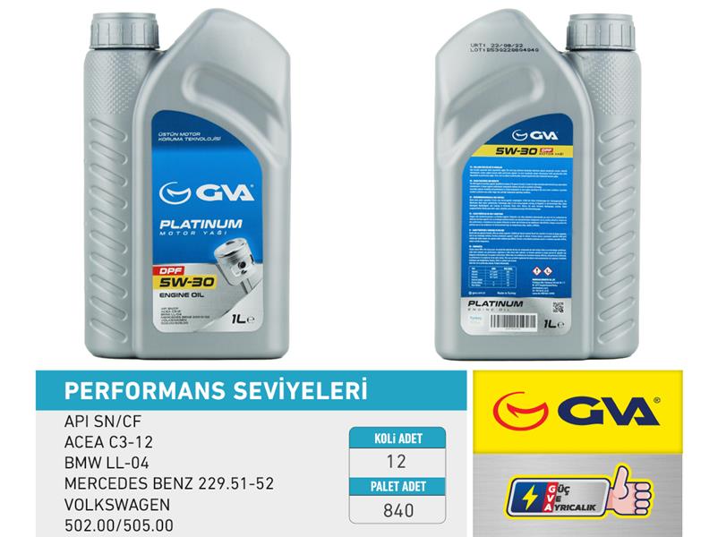 MOTOR YAĞI 5W30 1 LT PLATINUM PARTİKÜLLÜ-DPF TAM SENTETİK API SN/CF