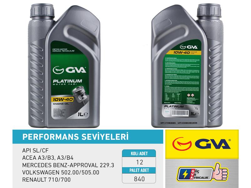 MOTOR YAĞI 10W40 1 LT PLATINUM YARI SENTETİK API SL/CF