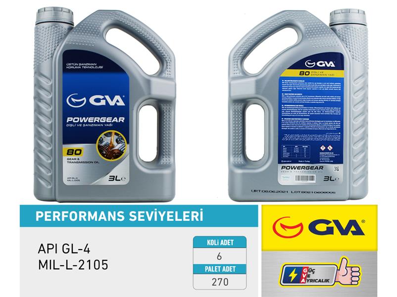 ŞANZIMAN YAĞI 80W API GL-4 3 LT