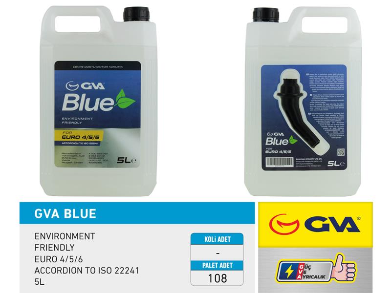 GVA BLUE SIVISI 5 LT EURO 4-5 / BİNEK EURO 6 HUNİLİ AMBALAJ