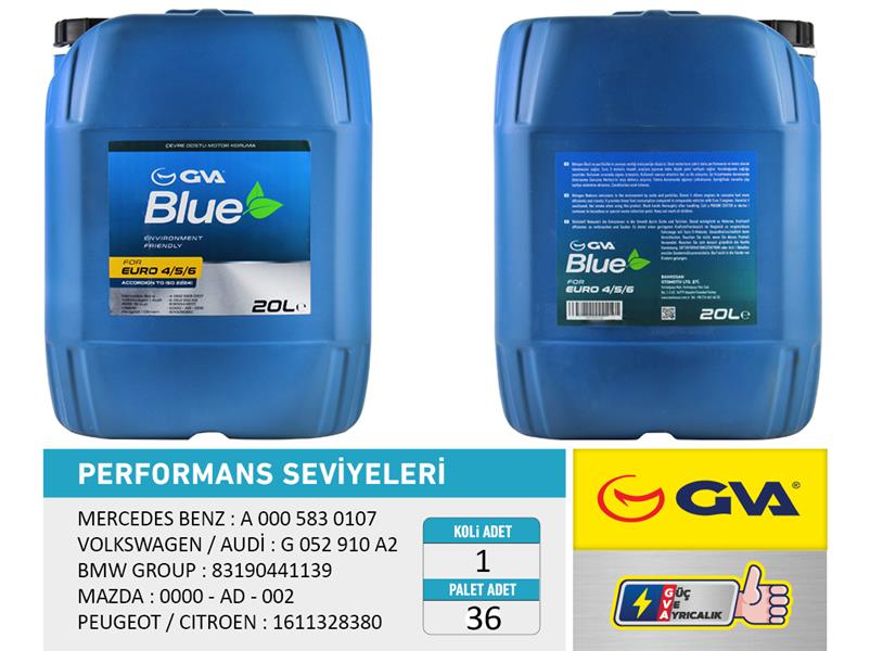 GVA BLUE SIVISI 20 LT EURO 4-5 / BİNEK EURO 6