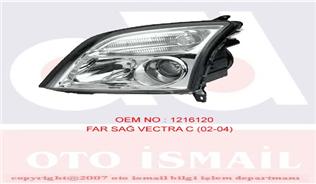FAR SİNYAL SAĞ VECTRA C 04/02-08/05-KOMBİ 10/03-08/05-SIGNUM 05/03-08/05 ELEKTRİKLİ H7 H7