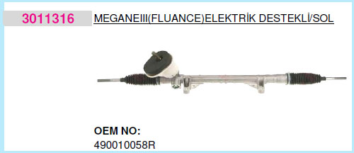 3011316 DİREKSİYON KUTUSU ELEKTRİK DESTEKLİ MGN III 08 FLUENCE 10 SCENIC III 09 3017905