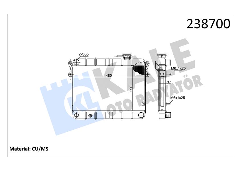 RADYATÖR M131 EM-YM 470X292X34 3 SIRA PN FANLI SİSTEM