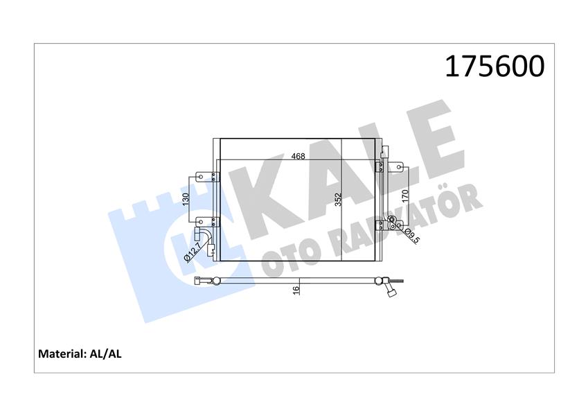 KLİMA KONDENSERİ ALBEA 1.3JTD 450X350X16 1 SIRA ALB SİSTEM