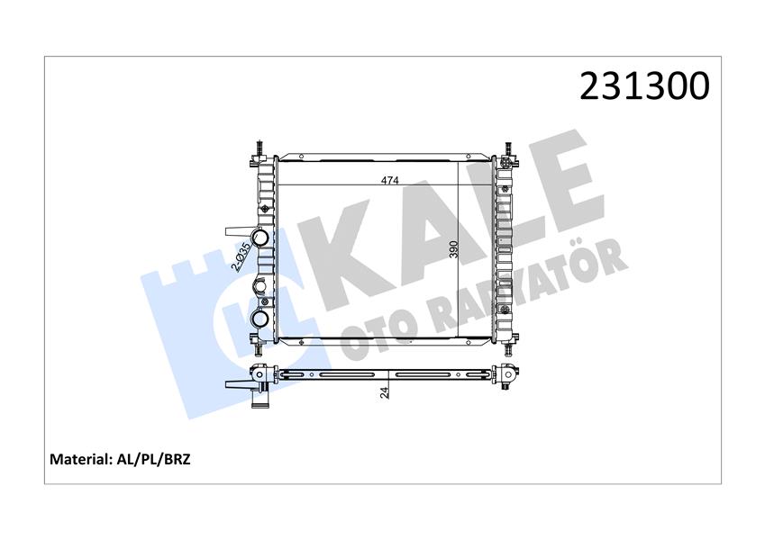 RADYATÖR BRAVO-BRAVA-MAREA 1.2-1.4-1.6 6V AC MEK 475X414.5X34 1 SIRA ALB SİSTEM