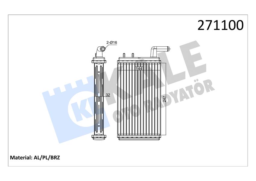 KALORİFER RADYATÖRÜ M131 1600 247X144X32 0181831AB