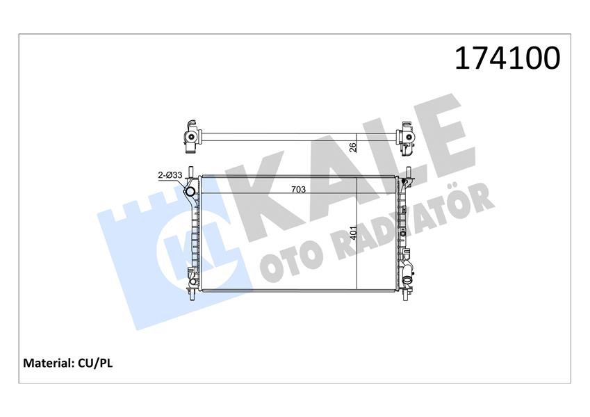 RADYATÖR AL/PL/BRZ TRANSIT CONNECT V227 1.8TDCI 02 AC MT