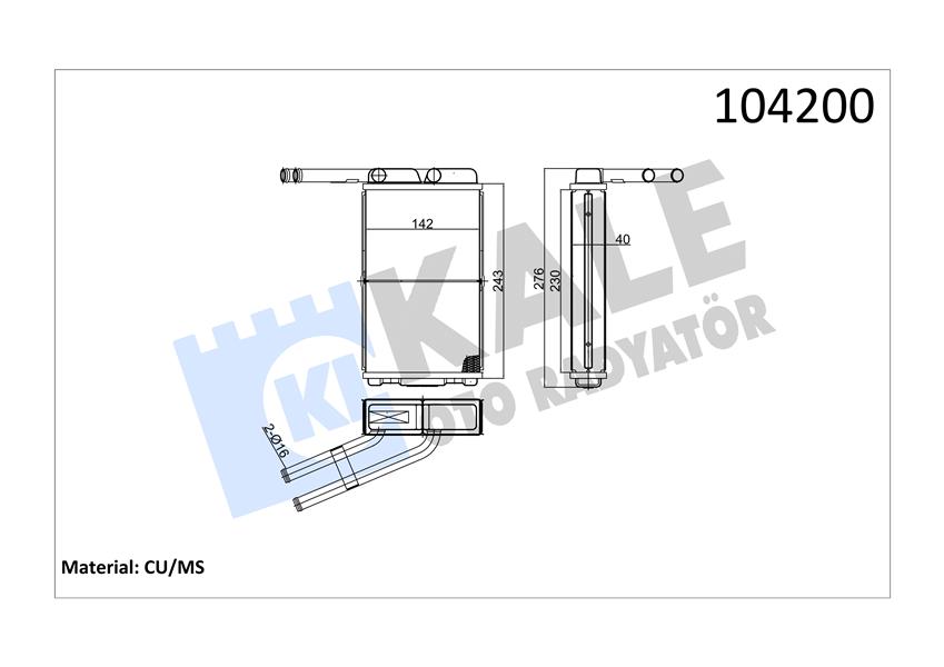 KALORİFER RADYATÖRÜ T12-T15 2.5 KLİMASIZ 230X142X32 2 SIRA PA SİSTEM