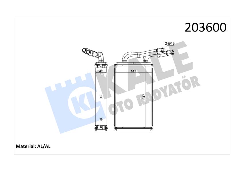 KALORIFER RADYATORU TRANSIT V347 2.2TDCI 2.4TDCI 3.2TDCI KLIMASIZ 06