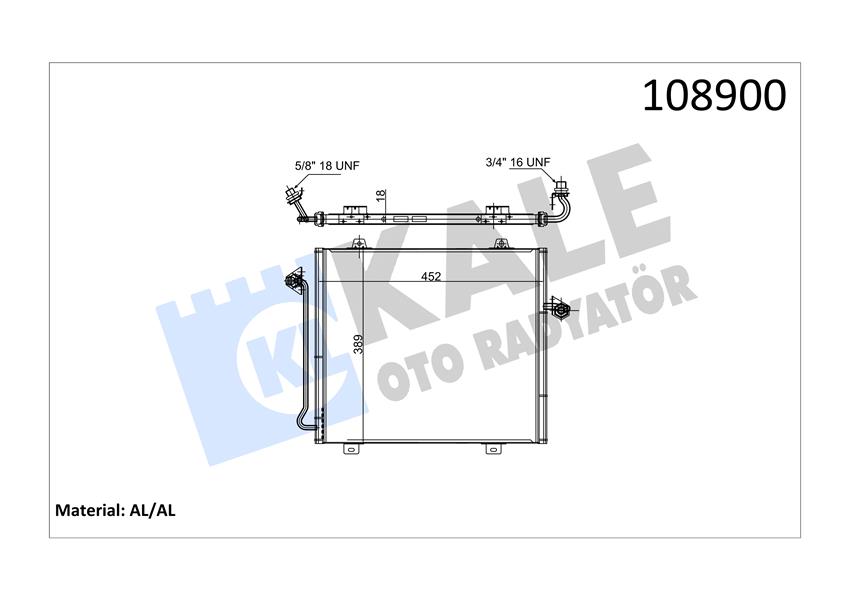 KLİMA KONDENSERİ R19 430X376X22 1 SIRA ALB SİSTEM