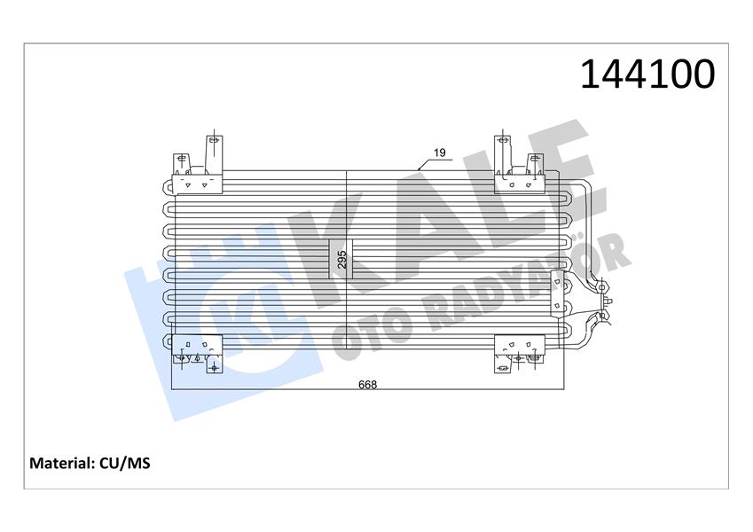 KLIMA RADYATORU RENAULT R19-R21 2 SIRA AL CU 21 646X19X295