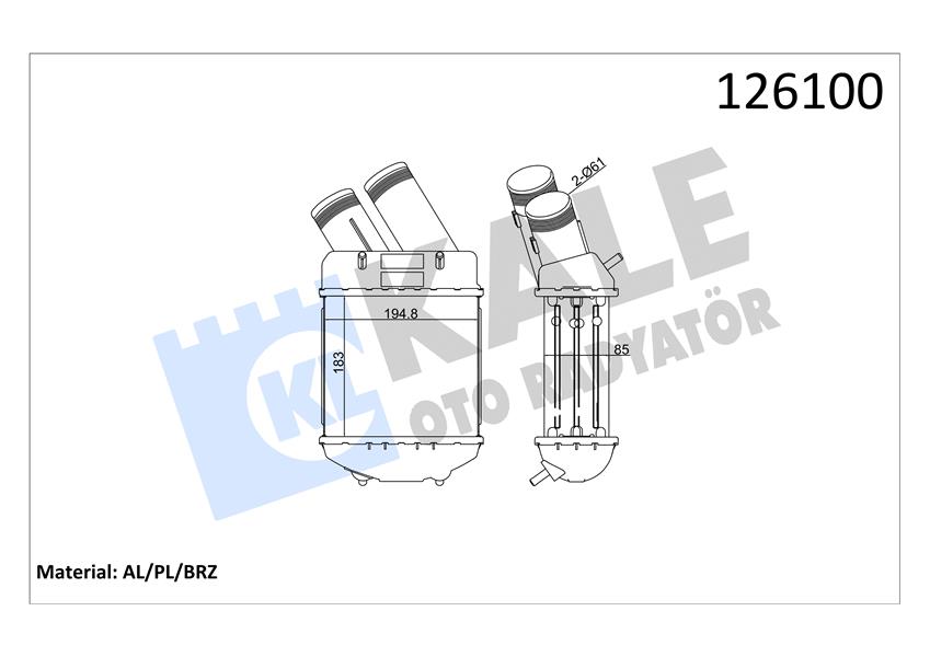 TURBO RADYATÖRÜ INTERCOOLER MGN I 1.9DZL 204X184X85 AL AL SİSTEM