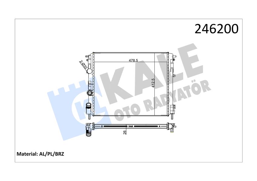 RADYATÖR CLIO II 1.9 D 1 SIRA ALB SİSTEM