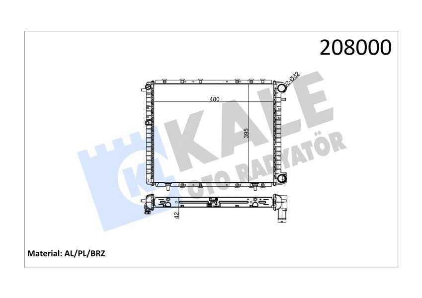 RADYATÖR BRAZİNG R19 1.9D-1.7D MEK 480X395X42