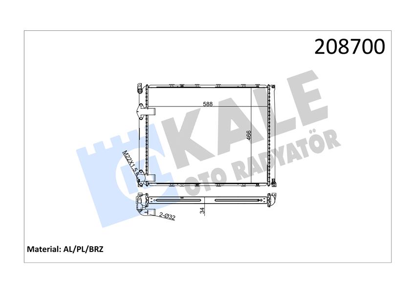 RADYATÖR AL/PL/BRZ SAFRANE 2.1/2.2/2.5 TDI