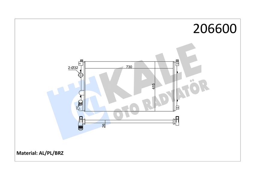 RADYATÖR MASTER II-MOVANO 01 2.5DCI G9U AC KLİMASIZ MEK 730X414.5X34 1 SIRA ALB SİSTEM