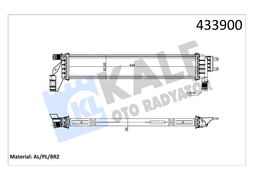 RADYATÖR DUSTER II ; LOGAN II ; SANDERO II LT 1.5DCI AL/BRZ 448X83X26