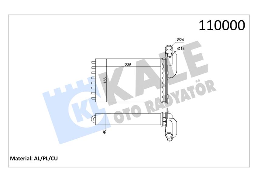 KALORİFER RADYATÖRÜ MGN I-CLIO I-R19 234X157X42 2 SIRA CU PL