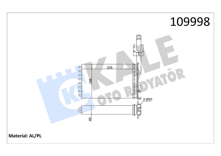 KALORİFER RADYATÖRÜ R21 OPTIMA-CNCRD AC KLİMASIZ 234X157X42 2 SIRA AL PL SİSTEM