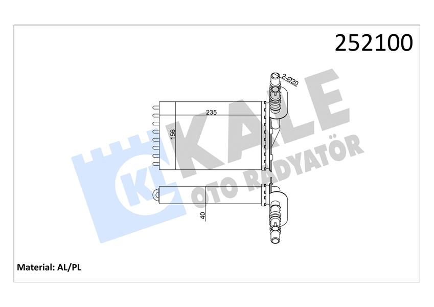 KALORİFER RADYATÖRÜ 2 SIRA AL PL CLIO II-KANGOO 98-