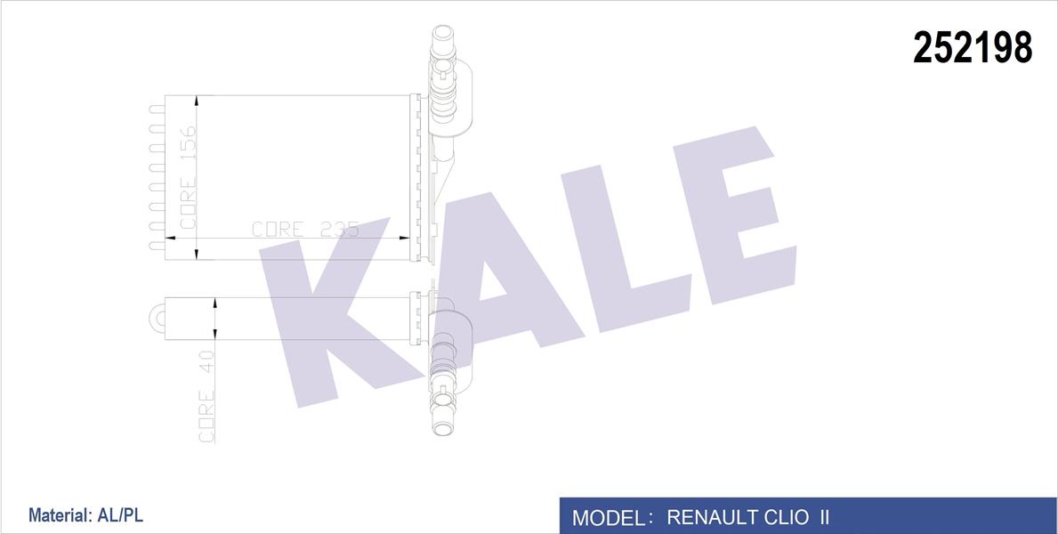 KALORİFER RADYATÖRÜ CLIO II 00 SYMBOL II 08 234X158 2 SIRA AL PL SİSTEM