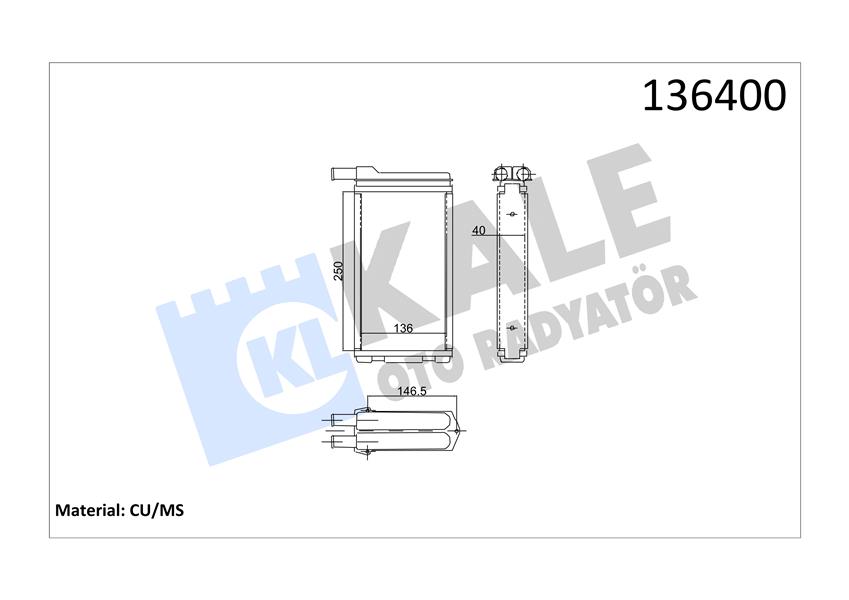 KALORİFER LADA SAMARA 1.5 CC 2 SIRA PA 250X136X40
