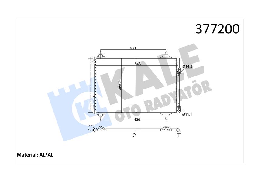 KLİMA KONDENSERİ BERLINGO-PARTNER-307-308-508-5008-3008-C4-DS4-DS5 1.4-1.6-2.0 HDI-VTI