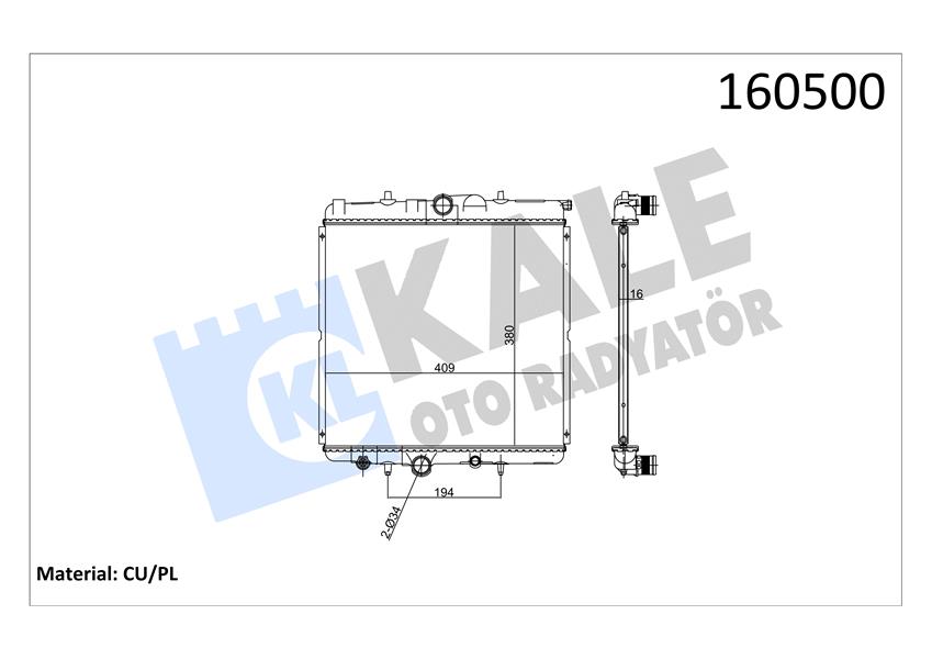 RADYATÖR 1 SIRA CU PL P307 1.4İ 01--